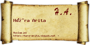 Héra Arita névjegykártya